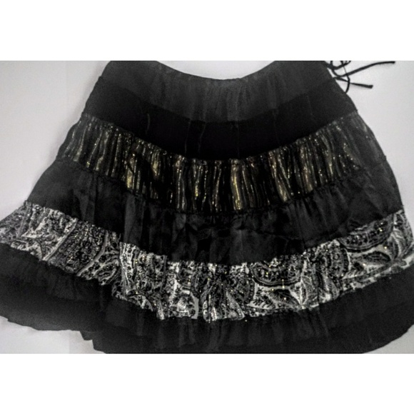 BCBGMaxAzria Silk Velvet Peasant Midi Skirt - Picture 2 of 6